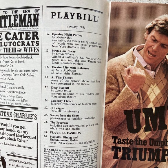 Playbill 42nd Street Tammy Grimes Jerry Orbach Wanda Richert Lee Roy Reams 1981 - Picture 5 of 5